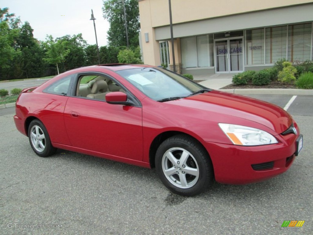 2005 Accord EX-L Coupe - San Marino Red / Ivory photo #10