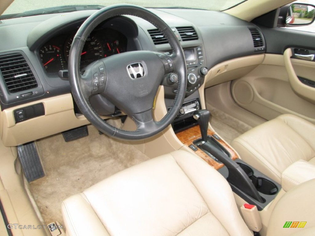 Ivory Interior 2005 Honda Accord EX-L Coupe Photo #82758791
