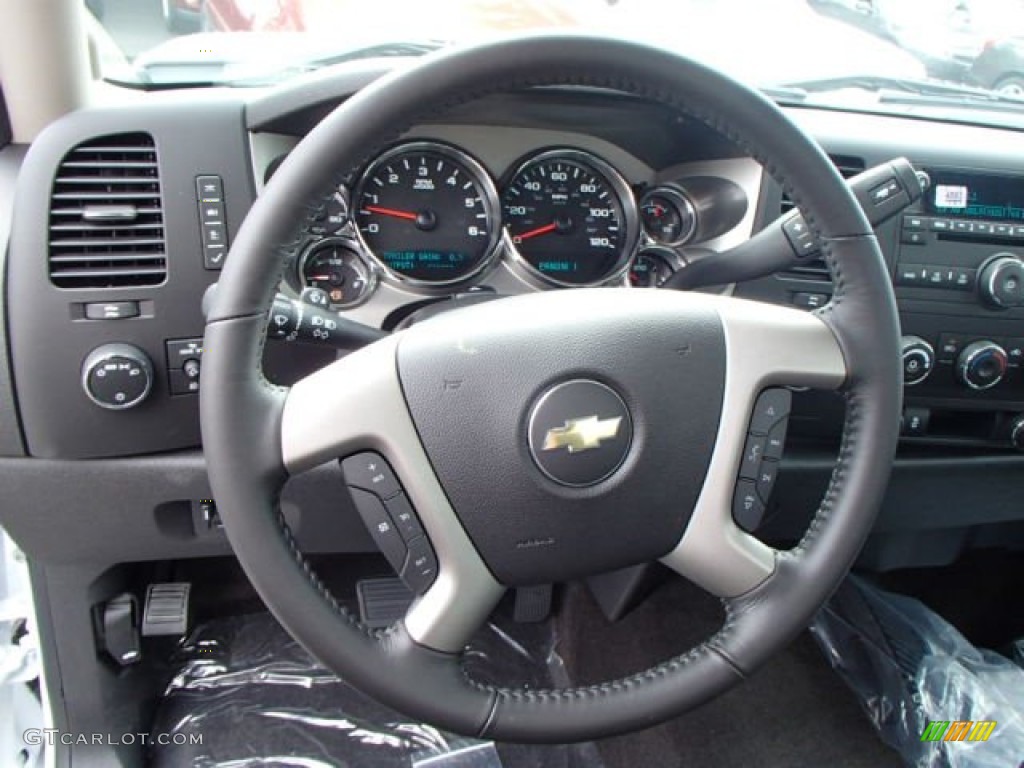 2014 Chevrolet Silverado 2500HD LT Regular Cab 4x4 Ebony Steering Wheel Photo #82760768