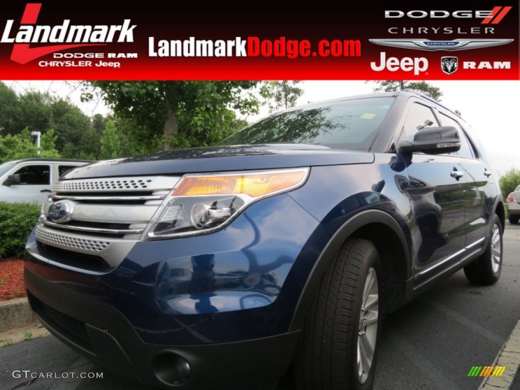 2012 Explorer XLT EcoBoost - Dark Pearl Blue Metallic / Medium Light Stone photo #1