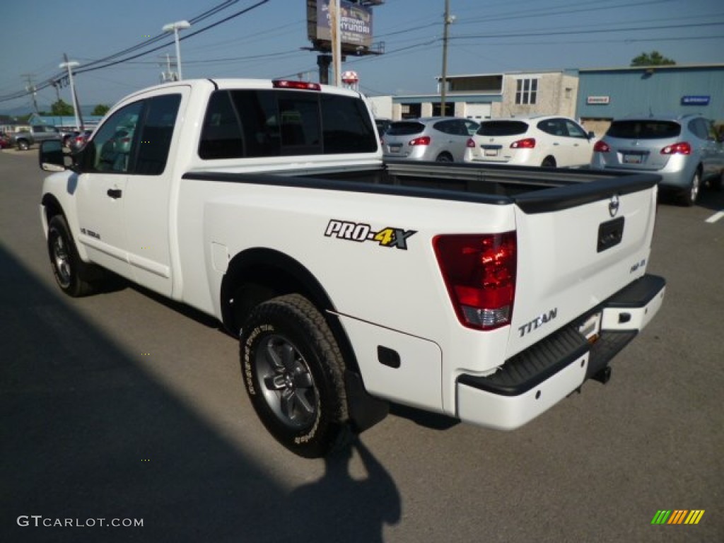 2013 Titan Pro-4X King Cab 4x4 - Glacier White / Pro 4X Charcoal photo #5