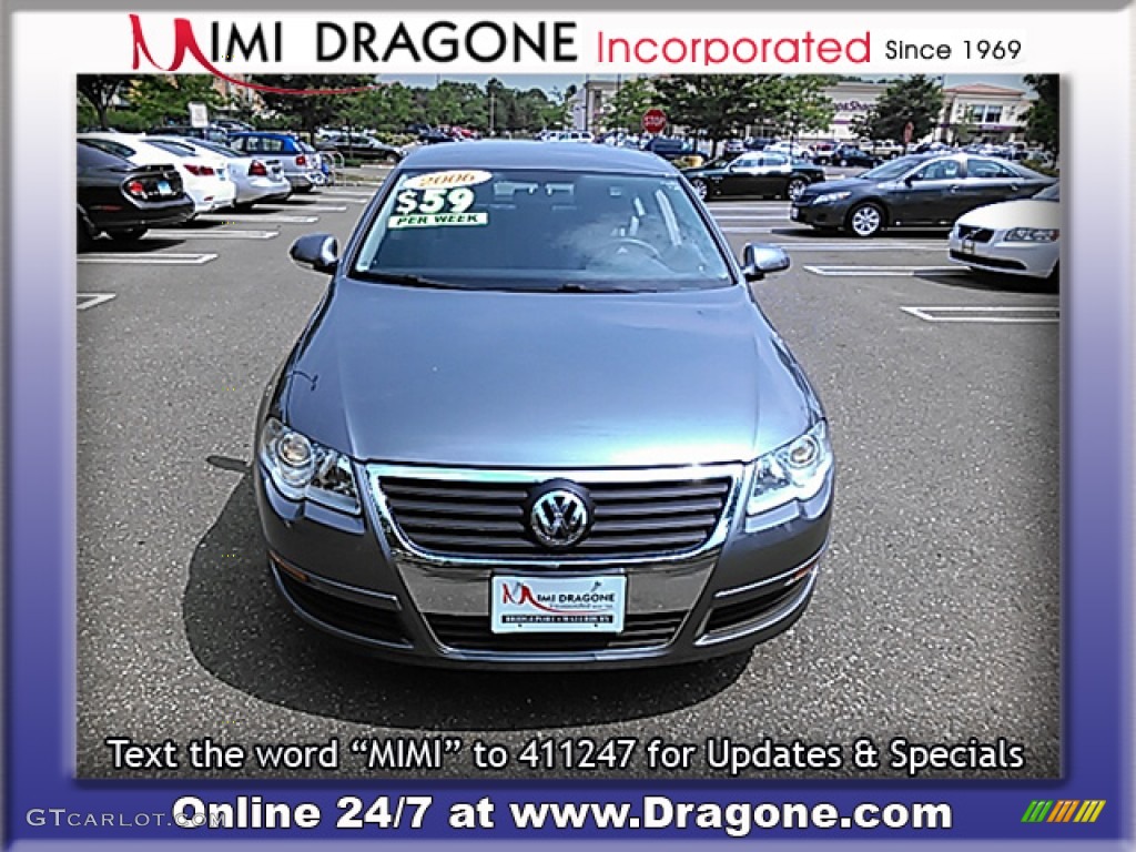 2006 Passat 2.0T Sedan - Blue Graphite Metallic / Classic Grey photo #5