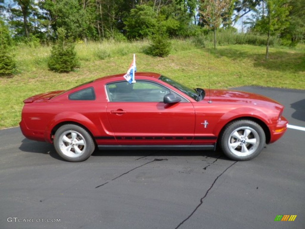 2008 Mustang V6 Premium Coupe - Dark Candy Apple Red / Dark Charcoal photo #8