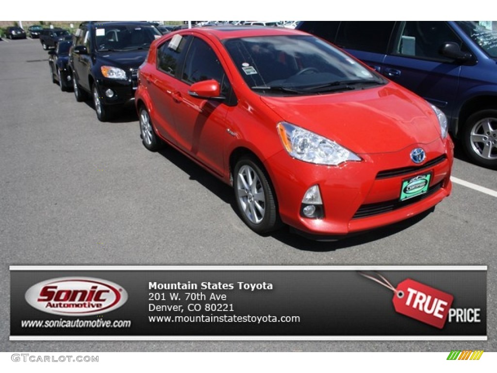 2012 Prius c Hybrid Four - Absolutely Red / Black photo #1