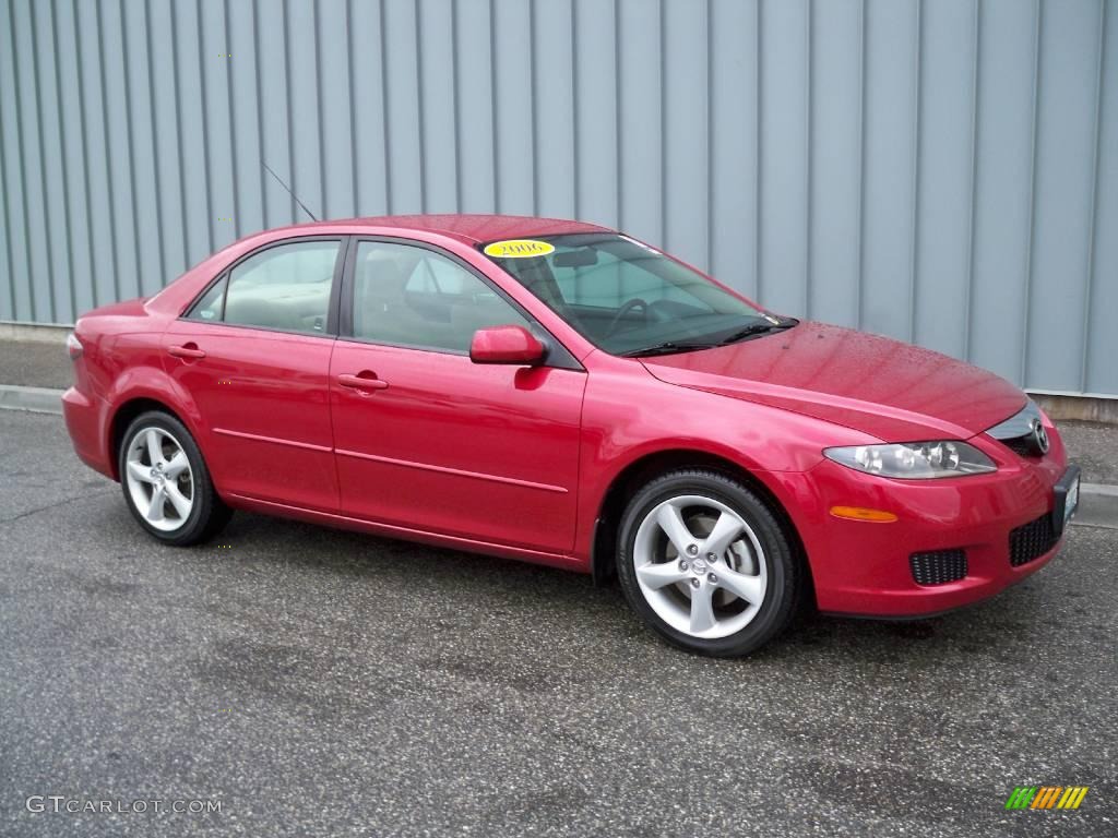 2006 MAZDA6 s Sedan - Velocity Red Mica / Beige photo #1