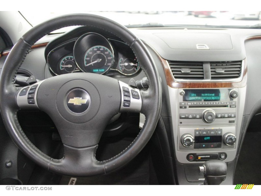 2010 Chevrolet Malibu LTZ Sedan Ebony Steering Wheel Photo #82772299