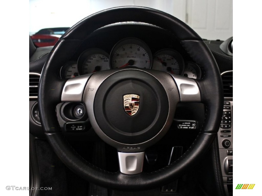 2007 Porsche 911 Turbo Coupe Black Steering Wheel Photo #82778295