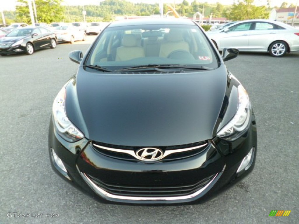 2013 Elantra GLS - Black / Beige photo #2