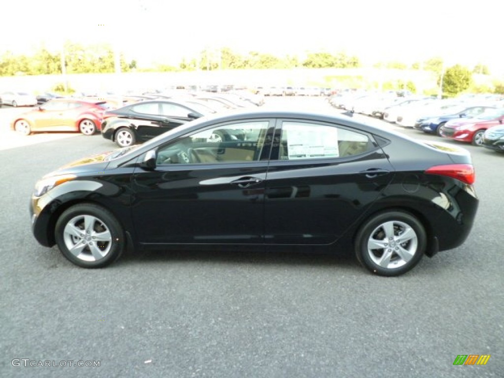 2013 Elantra GLS - Black / Beige photo #4