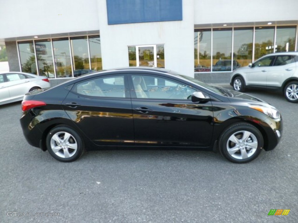 2013 Elantra GLS - Black / Beige photo #8