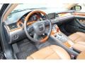 2007 Audi A8 Black/Amaretto Interior Prime Interior Photo