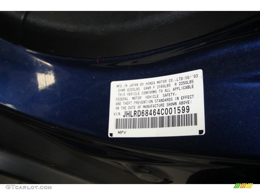 2004 CR-V LX - Eternal Blue Pearl / Black photo #9