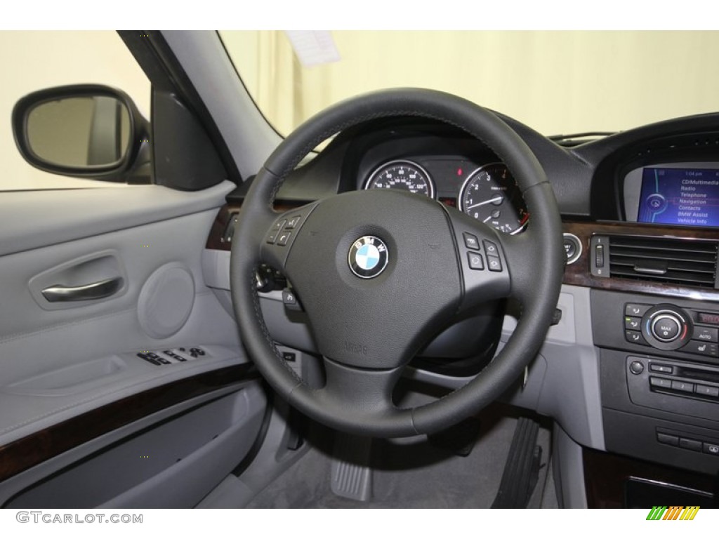 2011 BMW 3 Series 328i Sedan Gray Dakota Leather Steering Wheel Photo #82787311