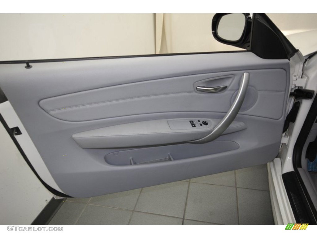2010 BMW 1 Series 135i Coupe Gray Boston Leather Door Panel Photo #82787533
