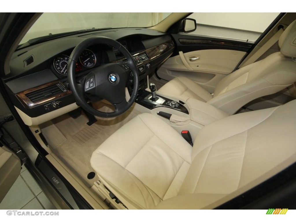 Cream Beige Interior 2010 BMW 5 Series 528i Sedan Photo #82789015