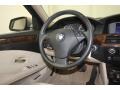 2010 BMW 5 Series Cream Beige Interior Steering Wheel Photo