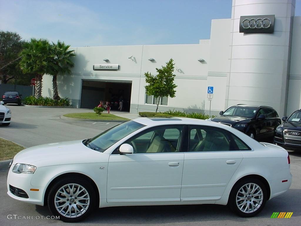 2008 A4 2.0T Special Edition Sedan - Ibis White / Beige photo #2