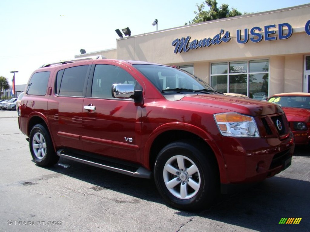 2008 Armada SE 4x4 - Red Brawn / Charcoal photo #2