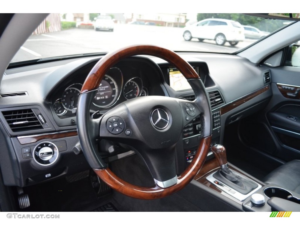 2011 Mercedes-Benz E 350 Coupe Black Steering Wheel Photo #82795361