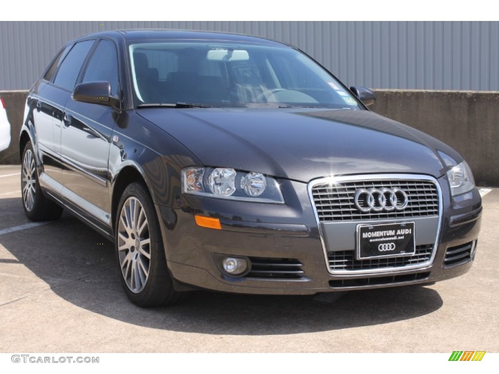 2008 A3 2.0T - Lava Grey Pearl Effect / Black photo #1