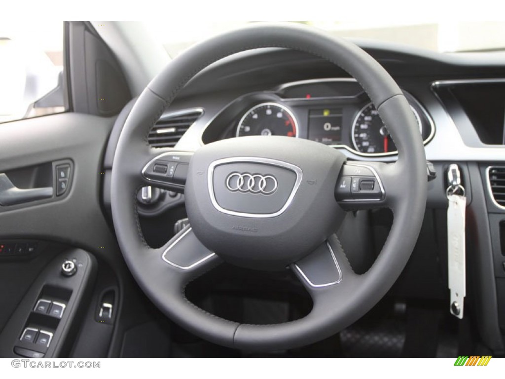 2013 Audi A4 2.0T quattro Sedan Black Steering Wheel Photo #82800385