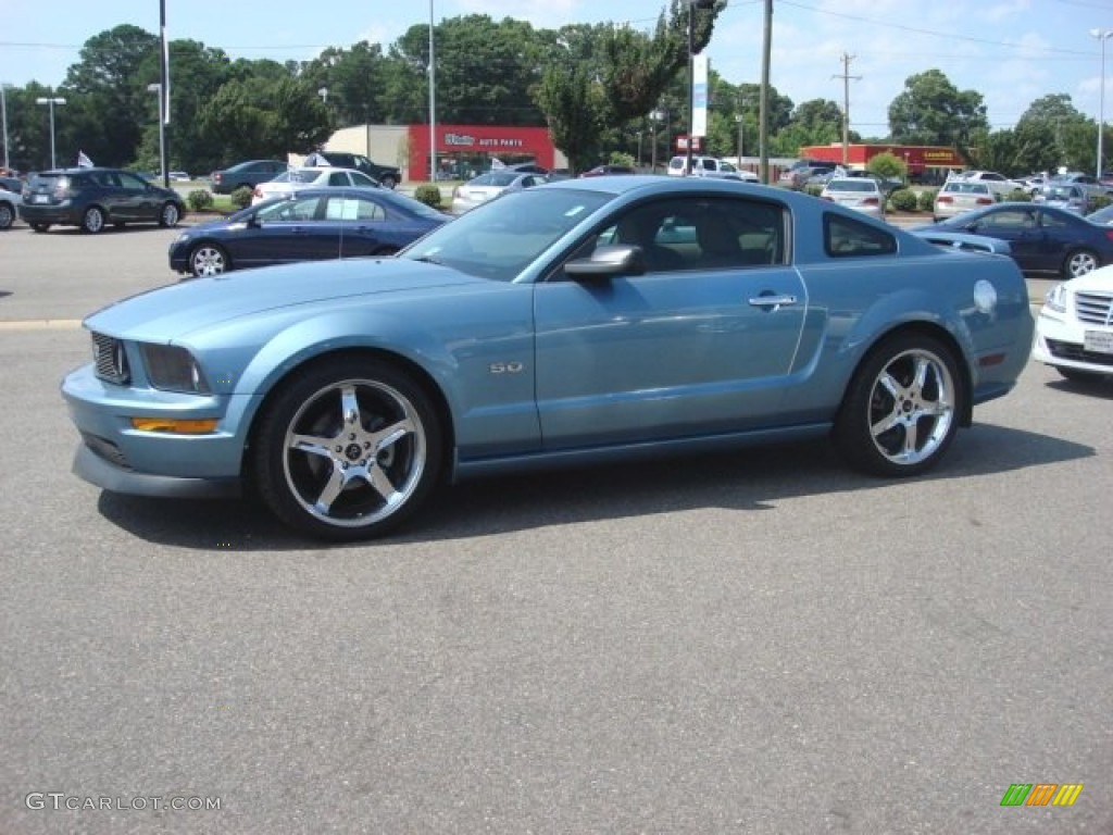 2007 Mustang GT Premium Coupe - Windveil Blue Metallic / Medium Parchment photo #3