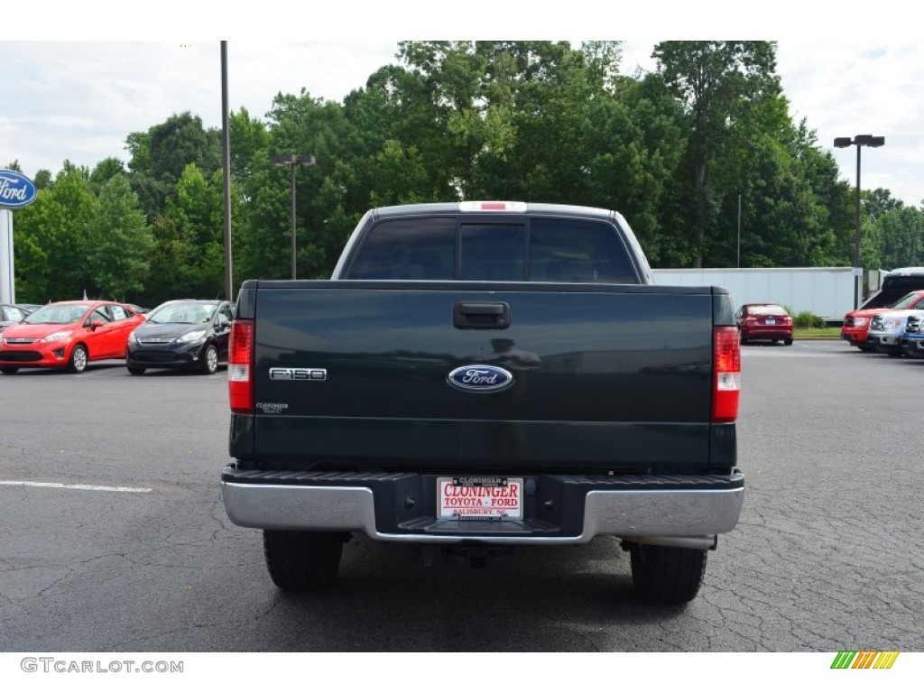 2004 F150 Lariat SuperCrew 4x4 - Dark Highland Green Metallic / Tan photo #4