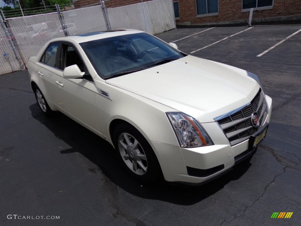 2009 CTS 4 AWD Sedan - White Diamond Tri-Coat / Ebony photo #3