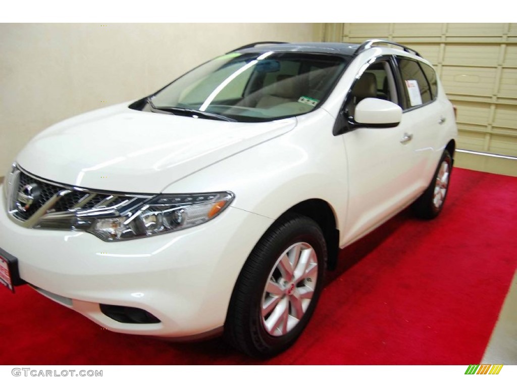 2012 Murano SL AWD - Pearl White / Beige photo #3