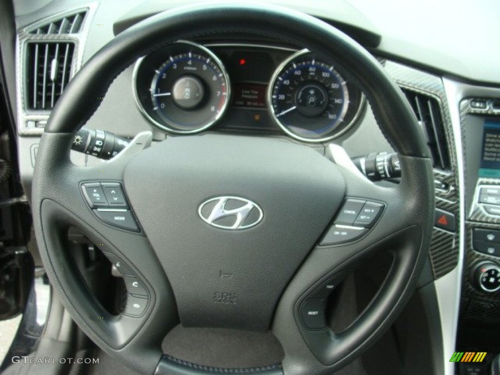 2011 Sonata SE - Midnight Black / Black photo #14