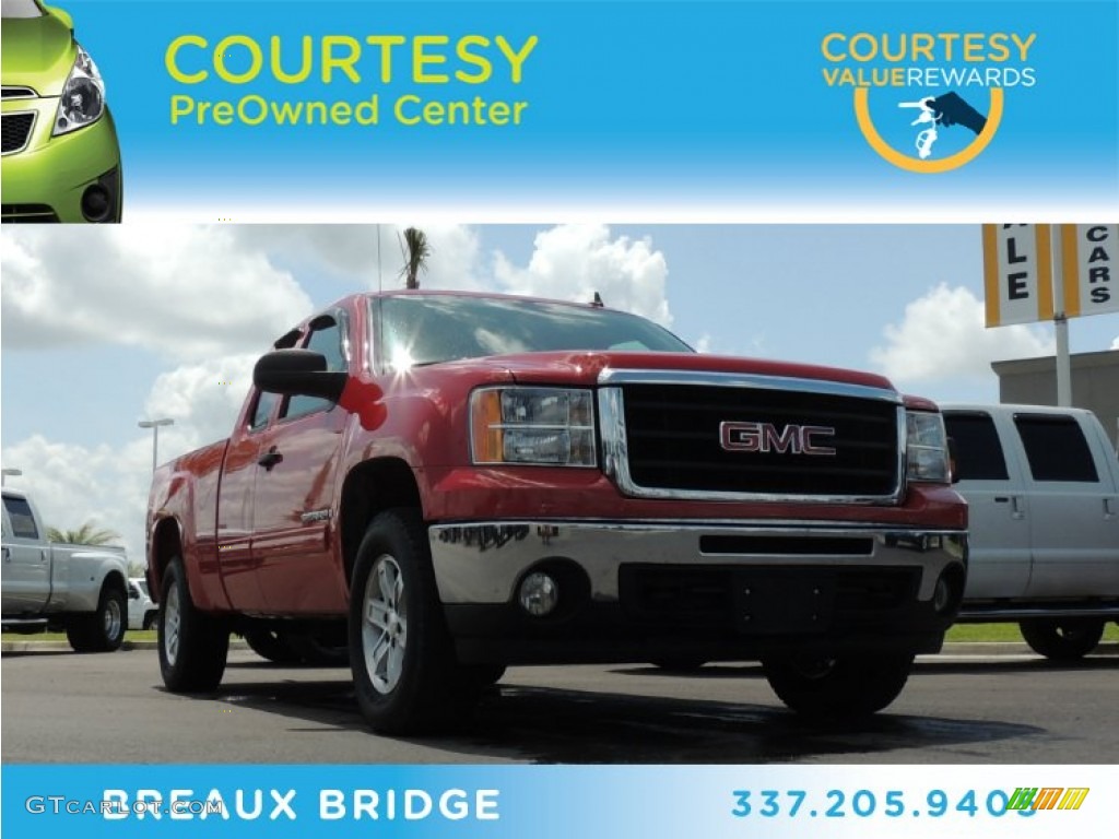 2009 Sierra 1500 SLE Extended Cab - Fire Red / Ebony photo #1