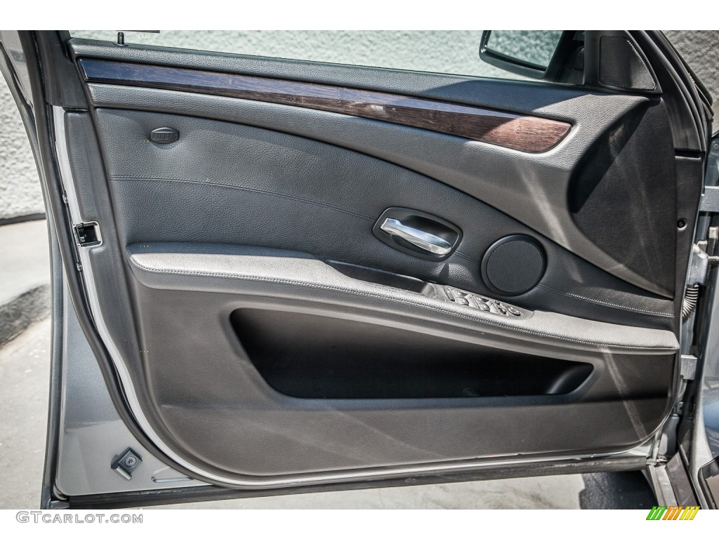 2008 BMW 5 Series 535i Sedan Black Door Panel Photo #82816123