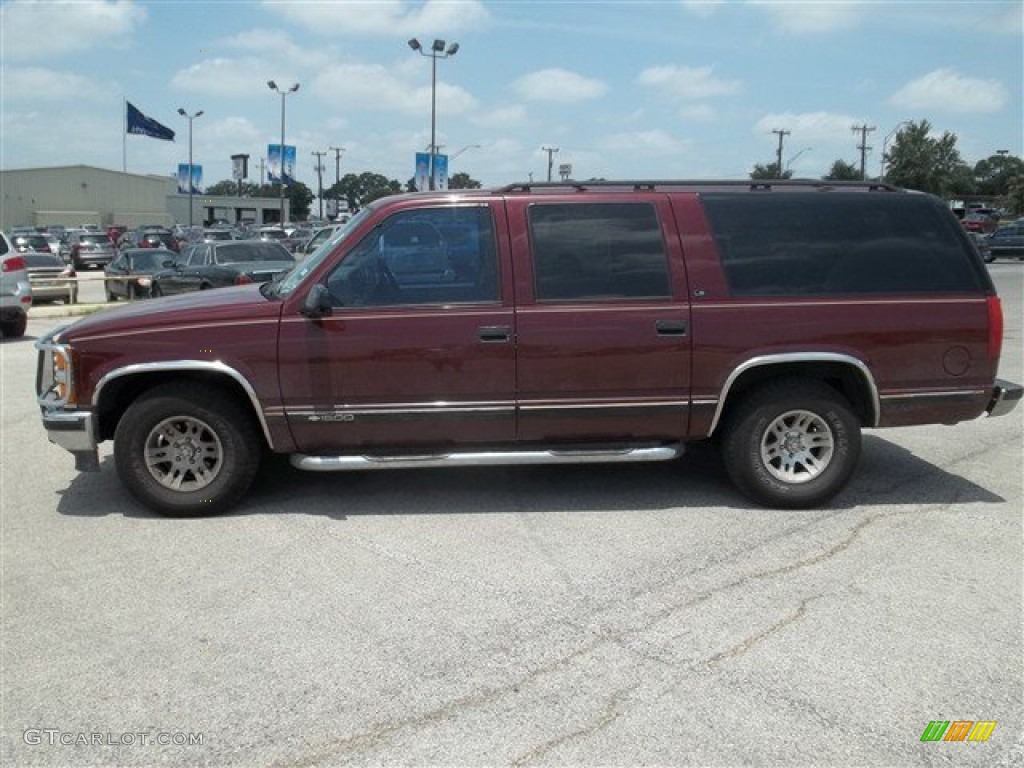 1999 Suburban C1500 LS - Dark Carmine Red Metallic / Neutral photo #2