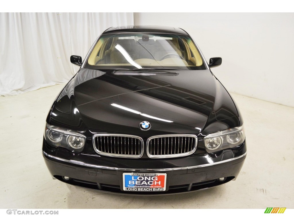 2004 7 Series 745Li Sedan - Jet Black / Dark Beige/Beige III photo #4