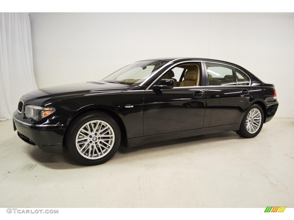 2004 7 Series 745Li Sedan - Jet Black / Dark Beige/Beige III photo #6