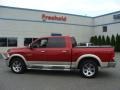 2009 Inferno Red Crystal Pearl Dodge Ram 1500 Laramie Crew Cab 4x4  photo #3