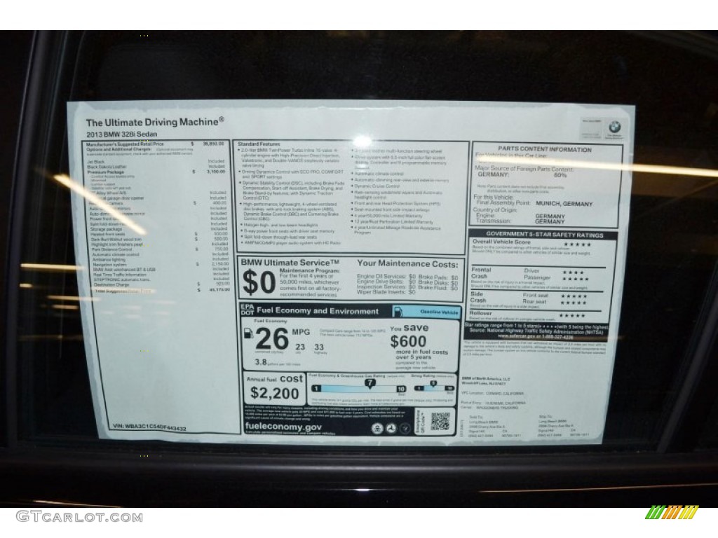 2013 3 Series 328i Sedan - Jet Black / Black photo #5