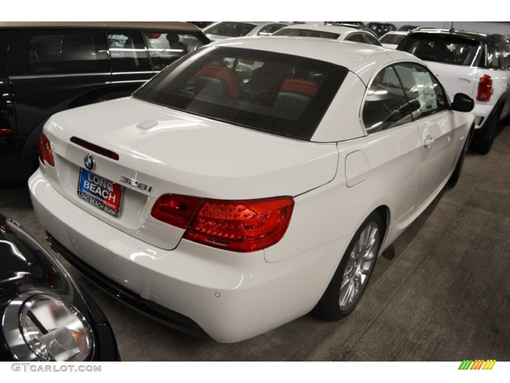 2013 3 Series 328i Convertible - Alpine White / Coral Red/Black photo #4