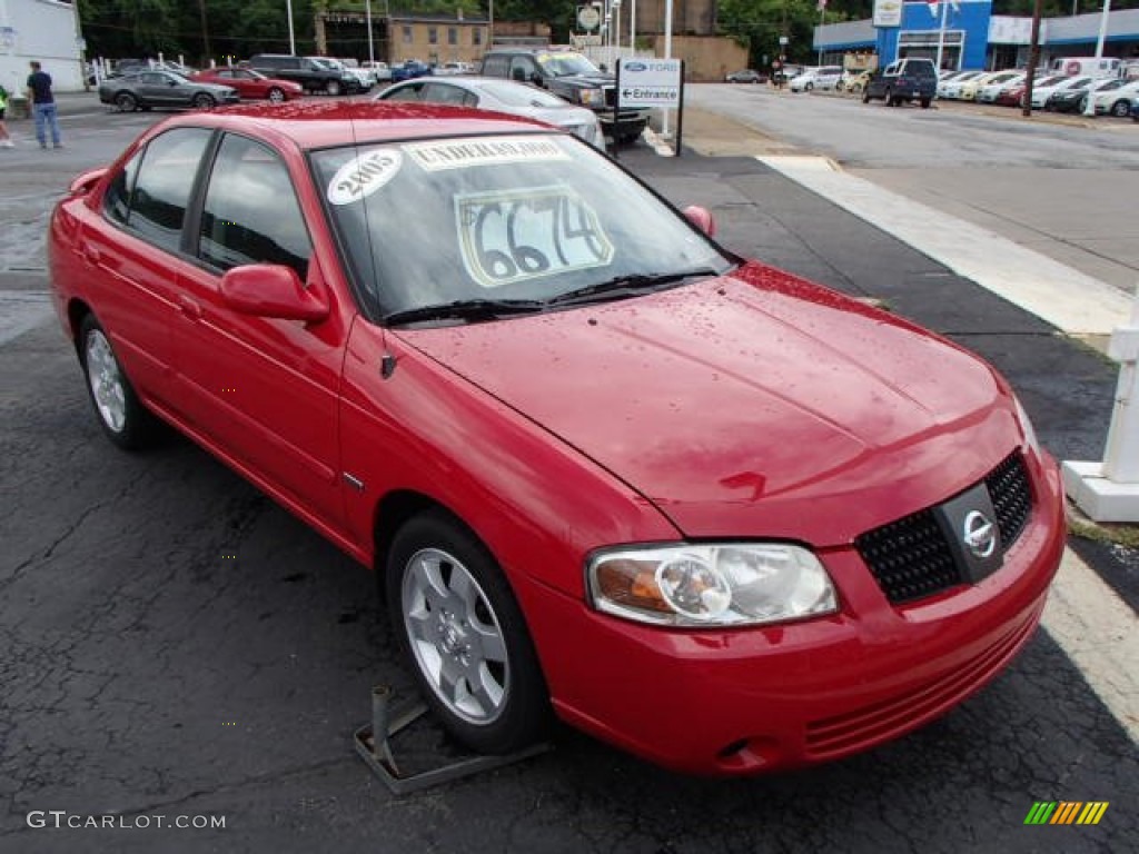 2005 Sentra 1.8 S Special Edition - Code Red / Charcoal photo #2