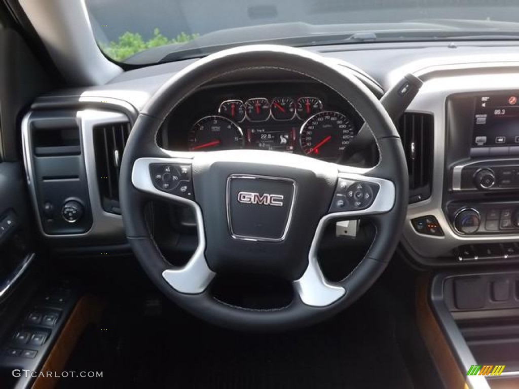 2014 GMC Sierra 1500 SLT Crew Cab Jet Black Steering Wheel Photo #82834129