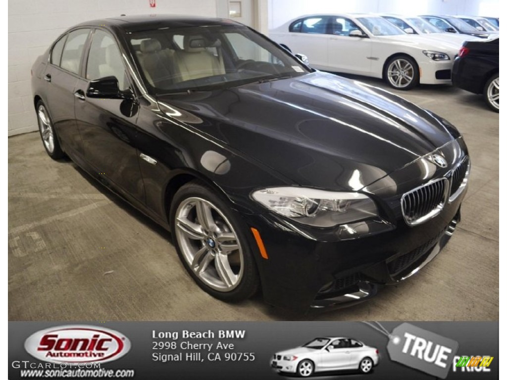 2013 5 Series 535i Sedan - Jet Black / Oyster/Black photo #1