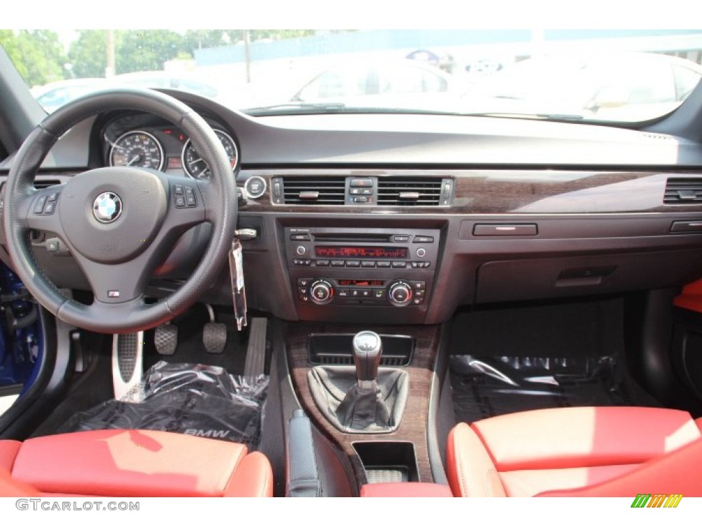 2011 BMW 3 Series 335i Coupe Coral Red/Black Dakota Leather Dashboard Photo #82835206
