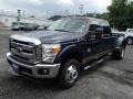 2013 Blue Jeans Metallic Ford F350 Super Duty Lariat Crew Cab 4x4 Dually  photo #4