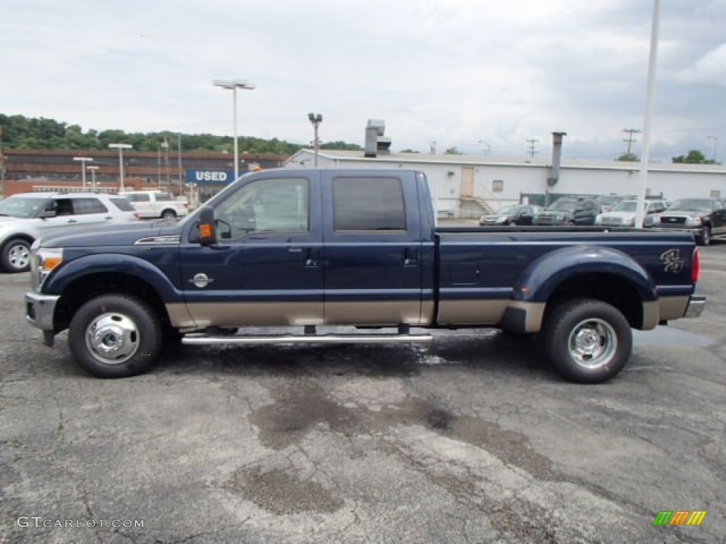 Blue Jeans Metallic 2013 Ford F350 Super Duty Lariat Crew Cab 4x4 Dually Exterior Photo #82836153