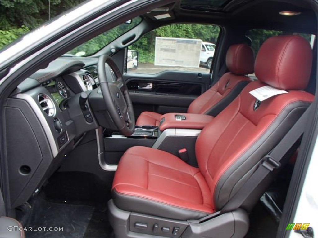 Limited Unique Red Leather Interior 2013 Ford F150 Limited SuperCrew 4x4 Photo #82837171