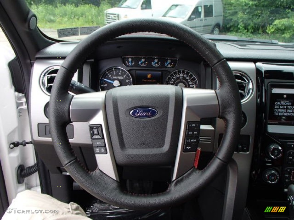 2013 F150 Limited SuperCrew 4x4 - White Platinum Metallic Tri-Coat / Limited Unique Red Leather photo #19