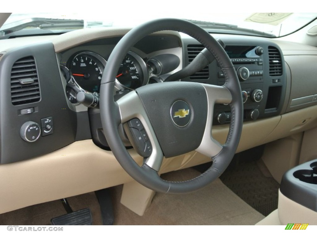 2013 Chevrolet Silverado 1500 LT Crew Cab 4x4 Light Cashmere/Dark Cashmere Dashboard Photo #82837302