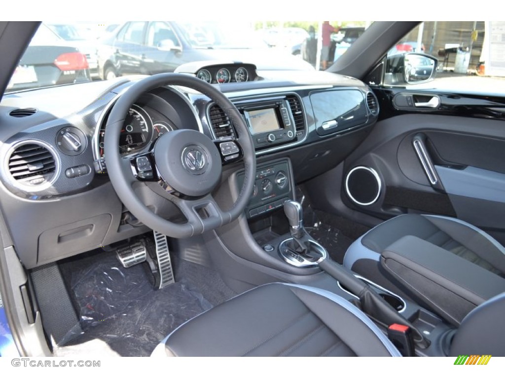 Black/Blue Interior 2013 Volkswagen Beetle Turbo Convertible Photo #82838929