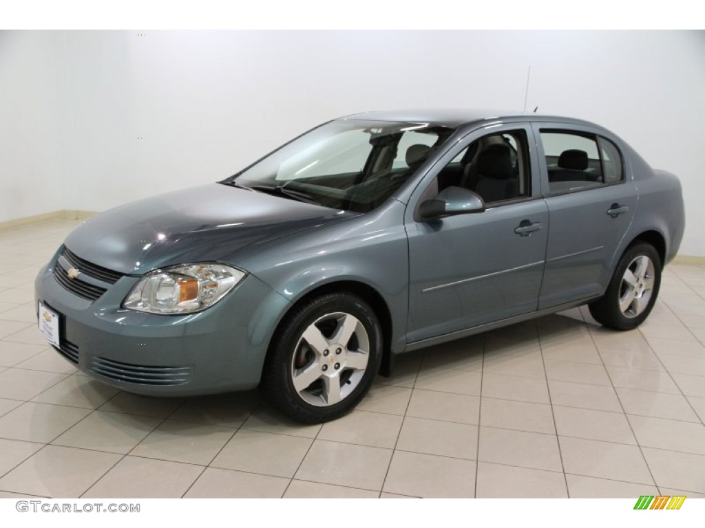 2010 Cobalt LT Sedan - Silver Moss Metallic / Ebony photo #3