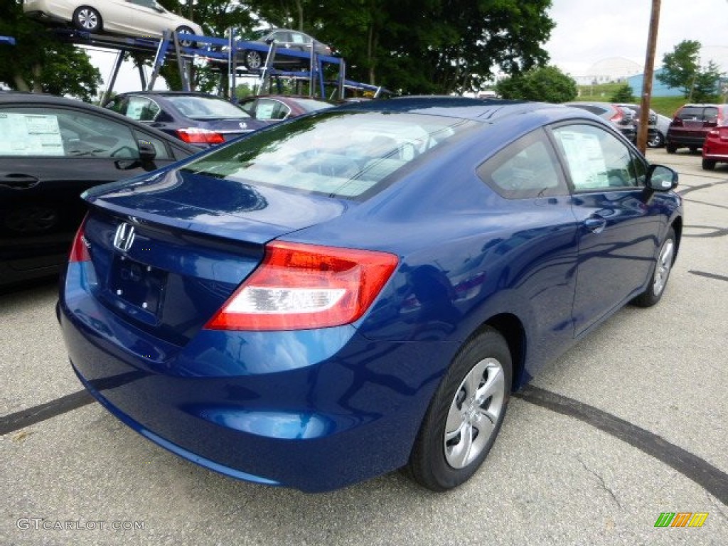 2013 Civic LX Coupe - Dyno Blue Pearl / Gray photo #3